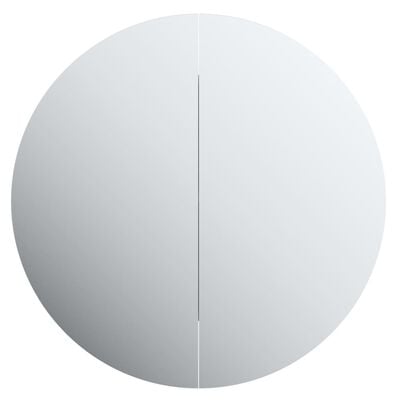 vidaXL Kupaonski ormarić s okruglim ogledalom LED bijeli 47x47x17,5 cm