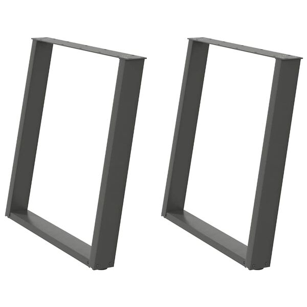 vidaXL Noge za blagovaonski stol U-oblik 2 kom antracit 80 x (72-73) cm čelik