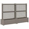 vidaXL Velika saksija s re&scaron;etkom 2 pcs Siva 200 x 43 x 133,5 cm PP