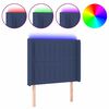 vidaXL LED uzglavlje plavo 93 x 16 x 118/128 cm od tkanine
