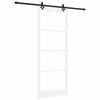vidaXL Klizna vrata Bijelo 93 x 232 cm Masivna borovina i staklo