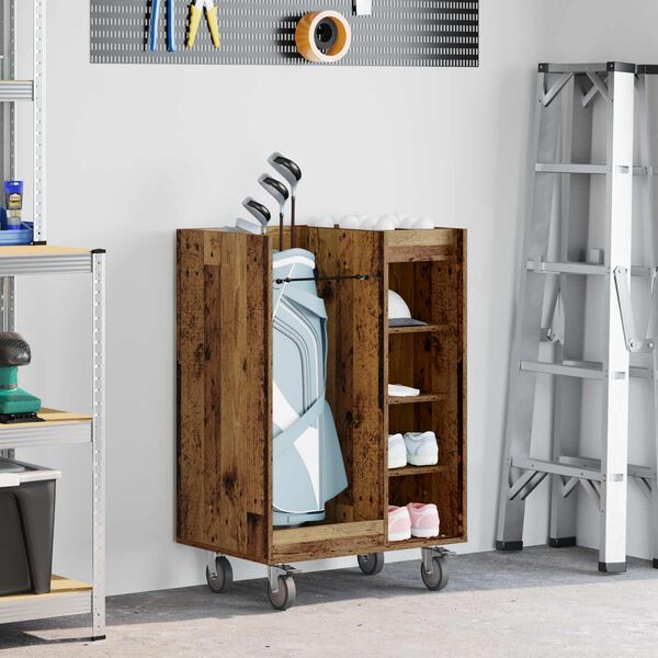 vidaXL Golf ormar s kotačem Jednobojno Staro drvo 65 x 45 x 98 cm