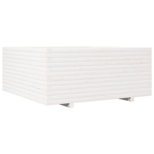 vidaXL Vrtna sadilica bijela 110x110x49,5 cm od masivne borovine