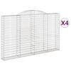 vidaXL Lučne gabionske ko&scaron;are 4 kom 300x30x180/200cm pocinčano željezo
