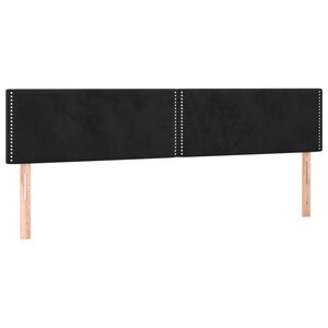 vidaXL Uzglavlja crna 200x5x78/88 cm bar&scaron;unasta