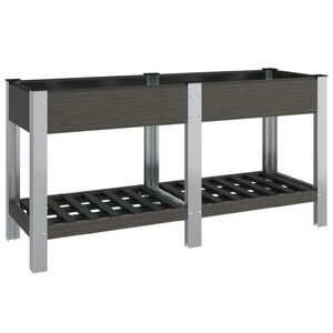 vidaXL Povi&scaron;ena vrtna gredica s policom siva 175x50x75 cm WPC