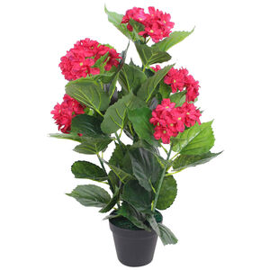 vidaXL Umjetna Hortenzija s Posudom 60 cm Crvena