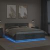 vidaXL Krevetna konstrukcija S LED lampica Betonski sivi 200 x 200 cm