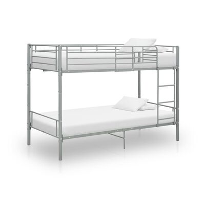 vidaXL Krevet na kat sivi metalni 90 x 200 cm