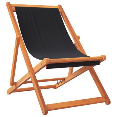 vidaXL Sklopive stolice za plažu od tkanine 2 kom crne