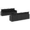 vidaXL 9-dijelni set vrtnih sofa s jastucima crni od poliratana