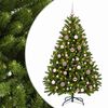 vidaXL Umjetno božićno drvce, svijetlozeleno, s kuglicama 120 cm