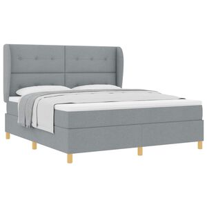 vidaXL Krevet s opruga kutije Svijetlo siva 200 x 180 cm tkanina