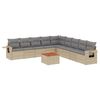 vidaXL 10-dijelni set vrtnih sofa s jastucima bež od poliratana