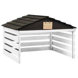 vidaXL Garaža za robotsku kosilicu crno-bijela 78x74x54 cm od jelovine