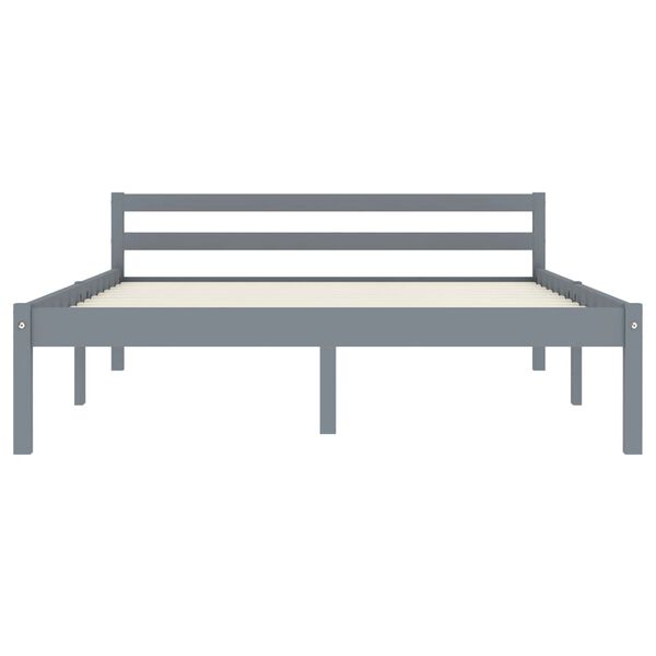 vidaXL Okvir za krevet od masivne borovine sivi 120 x 200 cm