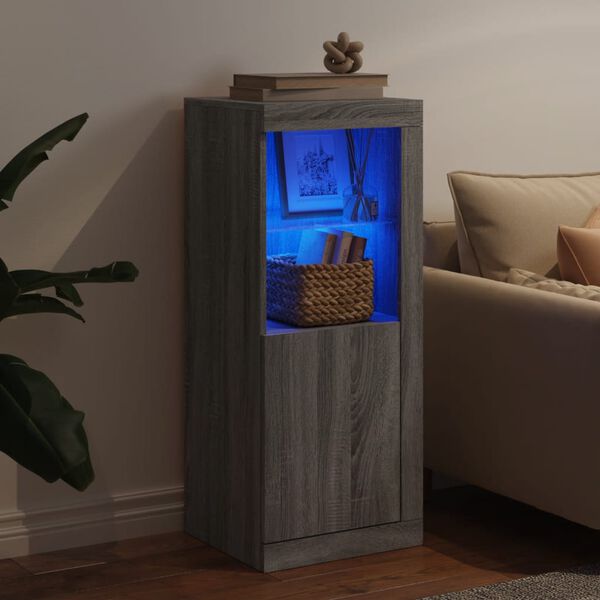 vidaXL Komoda s LED svjetlima boja sivog hrasta 41x37x100 cm