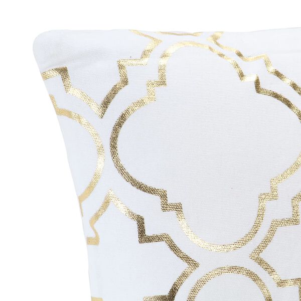 vidaXL Jastuci s tiskanom folijom 2 kom bijelo-zlatni 40x40 cm pamučni