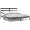 vidaXL Okvir za krevet od masivnog drva sivi 180 x 200 cm veliki