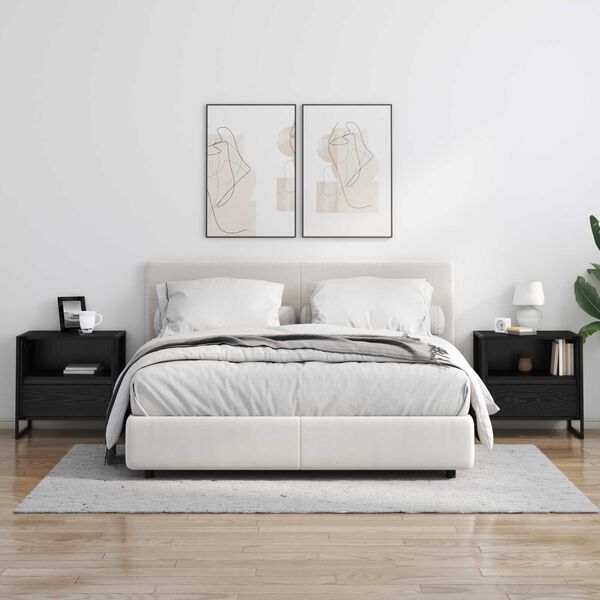 vidaXL Noćni ormarić Crni hrast 50 x 39,5 x 50 cm Konstruirano drvo