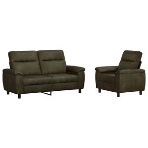 vidaXL Set sofe 2 pcs Maslinasto zelena Umetnička suknja koža
