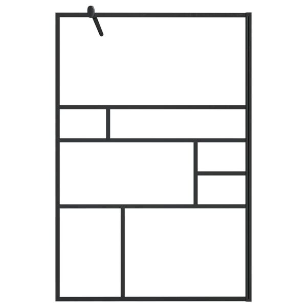 vidaXL Pregrada za tu&scaron;iranje s prozirnim staklom ESG 115 x 195 cm crna