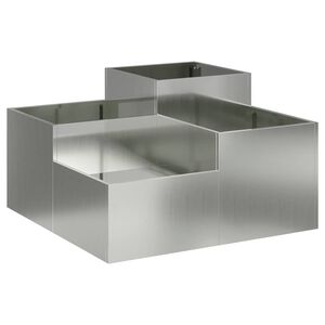vidaXL Vrtna saksija Srebrno 80 x 80 x 48 cm Pocinčani čelik