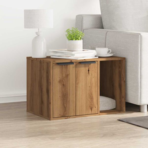 vidaXL Kutija z mačji pijesak boja hrasta 60x40x40cm konstruirano drvo