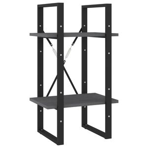 vidaXL Ormarić za knjige s 2 razine sivi 40 x 30 x 70 cm od borovine
