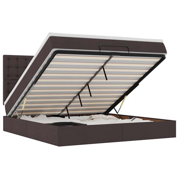 vidaXL Otomanski krevet s madracem tamnosmeđi 180x200 cm od tkanine