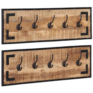 vidaXL Stalci za kapute 2 kom 80 x 8 x 25 cm masivno grubo drvo manga