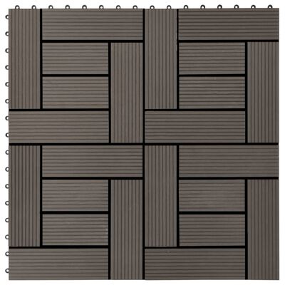 vidaXL Pločice za trijem 11 kom WPC 30 x 30 cm 1 m² tamnosmeđe