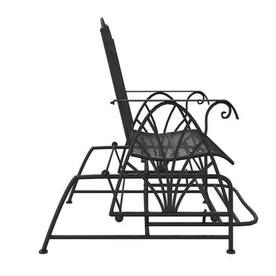 vidaXL Klupa za ljuljanje s 2 sjedala 114 cm crna čelična