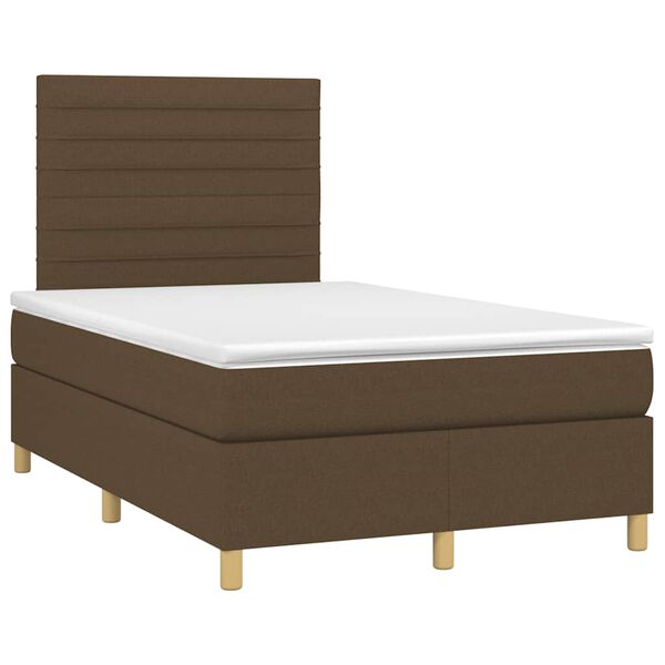 vidaXL Krevet box spring s madracem tamnosmeđi 120 x 190 cm od tkanine