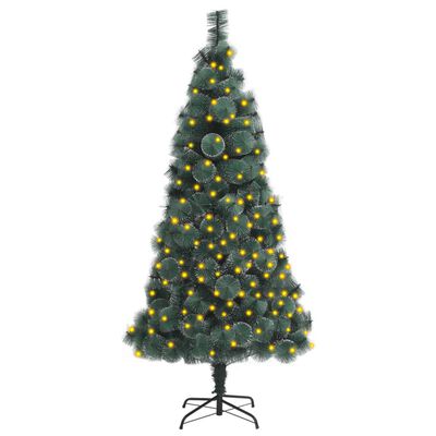 vidaXL Umjetno osvijetljeno božićno drvce zeleno 150 cm PVC i PE