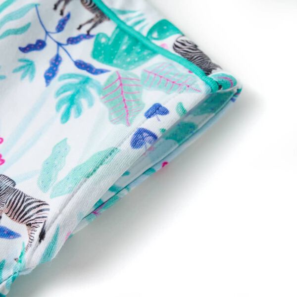 Dječja haljina prljavo bijela i tamna boja mente 104