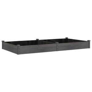 vidaXL Povi&scaron;ena vrtna gredica s oblogom siva 240x120x25 cm od jelovine
