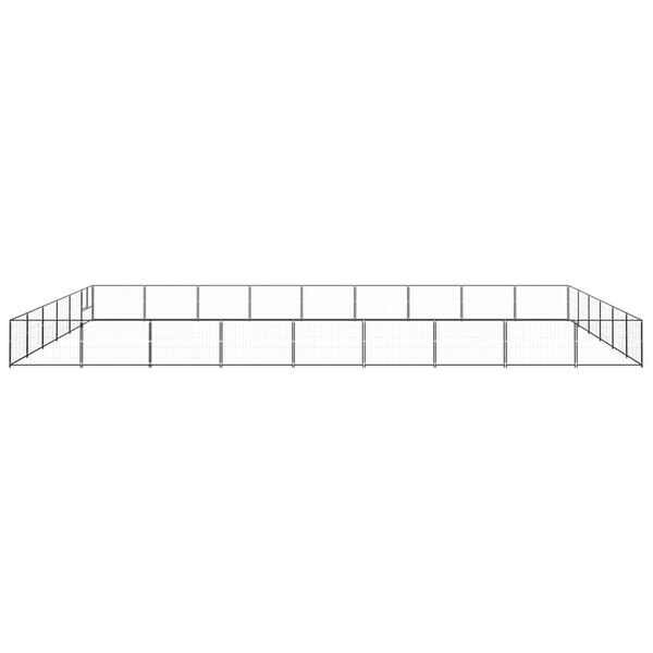 vidaXL Kavez za pse crni 54 m&sup2; čelični