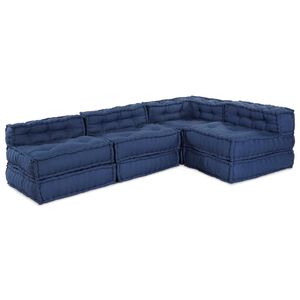 vidaXL Modularna sofa 4 pcs Indigo Tkanina