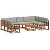 vidaXL Set vanjskih sofa s jastukom 10 pcs Prirodna i svijetlo siva