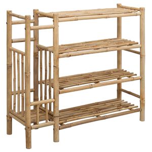 vidaXL Polica za cipele 88 x 27 x 80 cm Bambus Prirodna