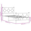 vidaXL Metalni okvir kreveta uzglavlje i podnožje crni 90x190 cm