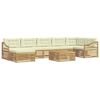 vidaXL Set vanjskih sofa 8 kom. Bijela i krem Poliester