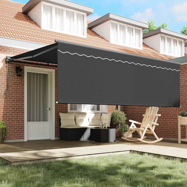 vidaXL Skrovita tenda Žuta i bijela 350 x 250 cm Aluminij i Tkanina