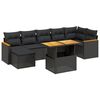 vidaXL 8-dijelni set vrtnih sofa od poliratana s jastucima crni