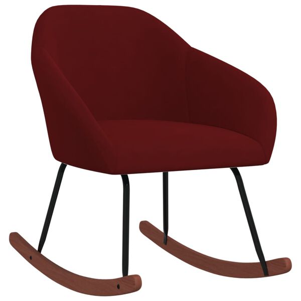vidaXL Stolica za ljuljanje od tkanine crvena boja vina
