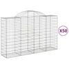 vidaXL Lučne gabionske ko&scaron;are 50kom 200x50x120/140cm pocinčano željezo