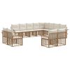 vidaXL Set vanjskih sofa 12 kom. Prirodna i krema bijela Poliester