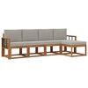 vidaXL Set vanjskih sofa s jastukom 5 pcs Prirodna i svijetlo siva