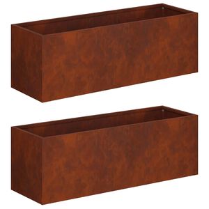 vidaXL Vrtna saksija 2 kom. Rđa 40 x 20 x 20 cm Otporni čelik